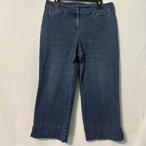 J. Jill Denim Capri Crop Pants Stretch Women’s Size 14 Wide Hem High Waist